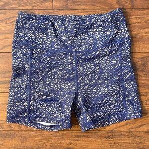 Senita Women's Blue Patterned Shorts